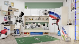 Антресоль на шкаф 3-х створчатый Футбол ЧМ (Белый/корпус Клен) в Нерюнгри - neryungri.katalogmebeli.com | фото 2