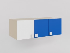Антресоль на шкаф 3-х створчатый Скай люкс (Синий/Белый/корпус Клен) в Нерюнгри - neryungri.katalogmebeli.com | фото