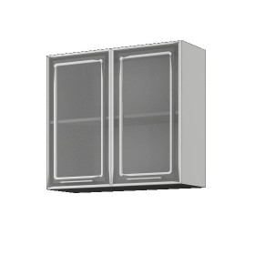 Бетон ШВС 800 Шкаф верхний с двумя дверцами со стеклом в Нерюнгри - neryungri.katalogmebeli.com | фото