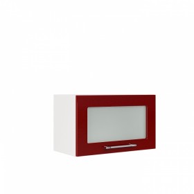 Бруклин ШВГС 600 Шкаф верхний горизонтальный со стеклом (Бетон белый/корпус Белый) в Нерюнгри - neryungri.katalogmebeli.com | фото