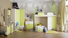 Детская комната Эппл (Зеленый/Белый/корпус Клен) в Нерюнгри - neryungri.katalogmebeli.com | фото 13