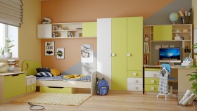 Детская комната Эппл (Зеленый/Белый/корпус Клен) в Нерюнгри - neryungri.katalogmebeli.com | фото 11