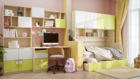 Детская комната Эппл (Зеленый/Белый/корпус Клен) в Нерюнгри - neryungri.katalogmebeli.com | фото 12