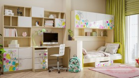 Детская комната Флёр (Белый/корпус Клен) в Нерюнгри - neryungri.katalogmebeli.com | фото 1