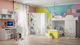 Детская комната Флер (Белый/корпус Выбеленное дерево) в Нерюнгри - neryungri.katalogmebeli.com | фото 3
