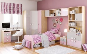 Детская комната Грэйси (Розовый/Серый/корпус Клен) в Нерюнгри - neryungri.katalogmebeli.com | фото 3