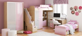 Детская комната Грэйси (Розовый/Серый/корпус Клен) в Нерюнгри - neryungri.katalogmebeli.com | фото 5