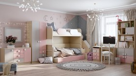 Детская комната Грэйси (Розовый/Серый/корпус Клен) в Нерюнгри - neryungri.katalogmebeli.com | фото 12