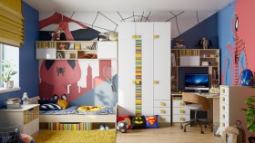 Детская комната Клаксон без машинок (Белый/корпус Клен) в Нерюнгри - neryungri.katalogmebeli.com | фото 1