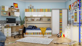Детская комната Клаксон без машинок (Белый/корпус Клен) в Нерюнгри - neryungri.katalogmebeli.com | фото 5