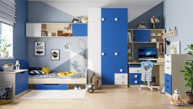 Детская комната Скай (Синий/Белый/корпус Клен) в Нерюнгри - neryungri.katalogmebeli.com | фото 1