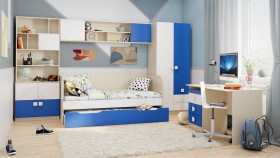 Детская комната Скай (Синий/Белый/корпус Клен) в Нерюнгри - neryungri.katalogmebeli.com | фото 4