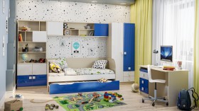 Детская комната Скай Люкс (Синий/Белый/корпус Клен) в Нерюнгри - neryungri.katalogmebeli.com | фото 1