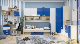 Детская комната Скай Люкс (Синий/Белый/корпус Клен) в Нерюнгри - neryungri.katalogmebeli.com | фото 3