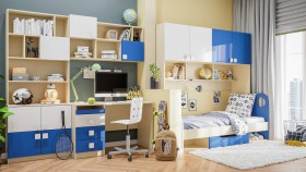 Детская комната Скай Люкс (Синий/Белый/корпус Клен) в Нерюнгри - neryungri.katalogmebeli.com | фото 9