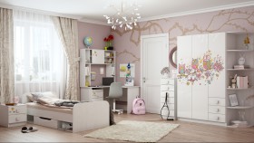 Детская комната Совушки (Белый/корпус Выбеленное дерево) в Нерюнгри - neryungri.katalogmebeli.com | фото 5