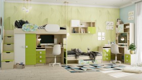 Детская комната Твит (Белый/Зеленый/корпус Клен) в Нерюнгри - neryungri.katalogmebeli.com | фото 8