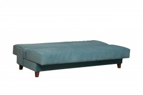 Диван-кровать "Бэлла" (велюр нео слейт/подушки микровелюр тропики) в Нерюнгри - neryungri.katalogmebeli.com | фото 5