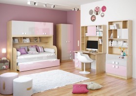 Диван-кровать Грэйси (Розовый/Серый/корпус Клен) в Нерюнгри - neryungri.katalogmebeli.com | фото 3