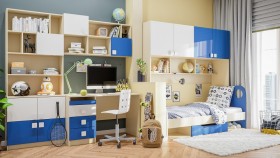 Диван-кровать Скай люкс (Синий/Белый/корпус Клен) в Нерюнгри - neryungri.katalogmebeli.com | фото 4