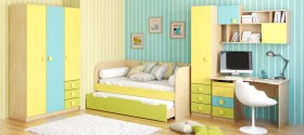 Диван-кровать Смайли (Желтый/Зеленый/корпус Клен) в Нерюнгри - neryungri.katalogmebeli.com | фото 2