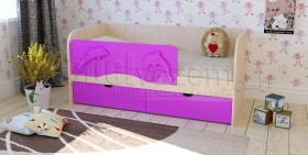 Друзья Кровать детская 2 ящика 1.6 Фиолетовый глянец в Нерюнгри - neryungri.katalogmebeli.com | фото