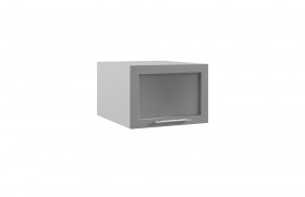 Гарда ГПГС 500 шкаф верхний горизонтальный глубокий со стеклом (Джинс/корпус Серый) в Нерюнгри - neryungri.katalogmebeli.com | фото