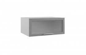 Гарда ГПГС 800 шкаф верхний горизонтальный глубокий со стеклом (Джинс/корпус Серый) в Нерюнгри - neryungri.katalogmebeli.com | фото