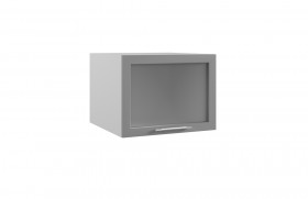 Гарда ГВПГС 600 шкаф верхний горизонтальный глубокий со стеклом высокий (Ваниль/корпус Серый) в Нерюнгри - neryungri.katalogmebeli.com | фото