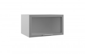 Гарда ГВПГС 800 шкаф верхний горизонтальный глубокий со стеклом высокий (Ваниль/корпус Серый) в Нерюнгри - neryungri.katalogmebeli.com | фото
