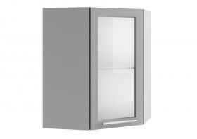 Гарда ПУС 550 шкаф верхний угловой со стеклом Джинс в Нерюнгри - neryungri.katalogmebeli.com | фото