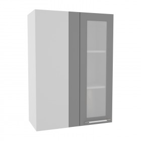 Гарда ВПУС 650 шкаф верхний угловой со стеклом высокий (Ваниль/корпус Серый) в Нерюнгри - neryungri.katalogmebeli.com | фото