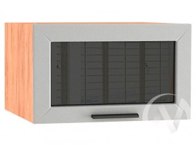 Шкаф верхний Глетчер ШВГС 610 (Гейнсборо силк/дуб крафт/горизонт/стекло) в Нерюнгри - neryungri.katalogmebeli.com | фото