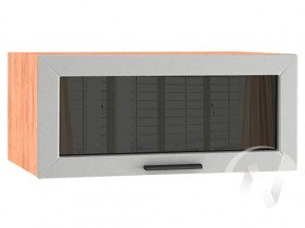 Шкаф верхний Глетчер ШВГС 810 (Гейнсборо силк/дуб крафт/горизонт/стекло) в Нерюнгри - neryungri.katalogmebeli.com | фото
