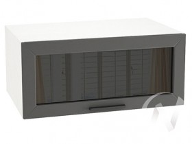 Шкаф верхний Глетчер ШВГС 810 (Маренго силк/белый/горизонт/стекло) в Нерюнгри - neryungri.katalogmebeli.com | фото