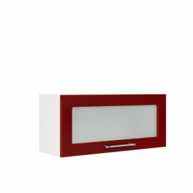 Кёльн ШВГС 800 Шкаф верхний горизонтальный со стеклом (Софт бланж/корпус Белый) в Нерюнгри - neryungri.katalogmebeli.com | фото