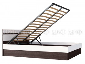Ким кровать с подъемным механизмом 1,4 (Венге/белый глянец) в Нерюнгри - neryungri.katalogmebeli.com | фото 2