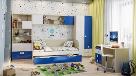Комод 800 Скай люкс (Синий/Белый/корпус Клен) в Нерюнгри - neryungri.katalogmebeli.com | фото 2