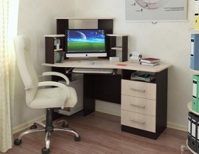 Компьютерный стол Каспер (венге/лоредо) в Нерюнгри - neryungri.katalogmebeli.com | фото