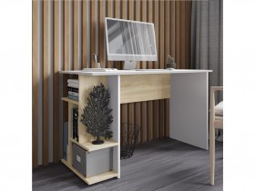 Компьютерный стол СКМ-6 белый/дуб сонома в Нерюнгри - neryungri.katalogmebeli.com | фото