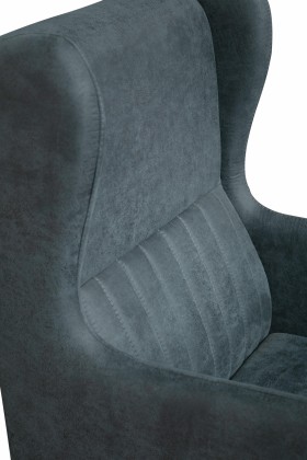 Кресло для отдыха "ЕвроМагнат" (замша дельта серо - синий)/осн. в Нерюнгри - neryungri.katalogmebeli.com | фото 3