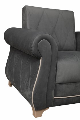 Кресло для отдыха "Порто" (велюр графит / микровельвет крем) в Нерюнгри - neryungri.katalogmebeli.com | фото 7