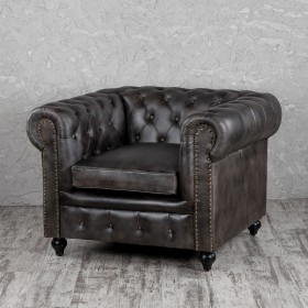 Кресло кожаное Лофт Честер (акация) в Нерюнгри - neryungri.katalogmebeli.com | фото