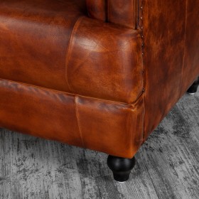 Кресло кожаное Лофт Честер-Нью (Коричневый, Рыжий) в Нерюнгри - neryungri.katalogmebeli.com | фото 8