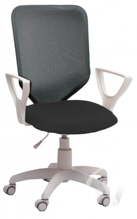 Кресло компьютерное Элегия S (белый/ткань сетка темно-серая) в Нерюнгри - neryungri.katalogmebeli.com | фото
