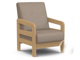 Кресло отдыха Вега-34 (бук лак/UNO CARAMEL) в Нерюнгри - neryungri.katalogmebeli.com | фото 1