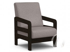 Кресло отдыха Вега-34 (венге лак/UNO ROSY-GREY) в Нерюнгри - neryungri.katalogmebeli.com | фото 1