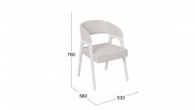 Кресло «Техас 1» (Белый матовый/Шенилл Estetica Vanille №220) в Нерюнгри - neryungri.katalogmebeli.com | фото 2