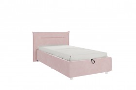 Кровать 0.9 Альба (Нежно-розовый велюр/под-мех) в Нерюнгри - neryungri.katalogmebeli.com | фото 1