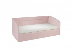 Кровать 0.9 Альба Софа (Нежно-розовый велюр) в Нерюнгри - neryungri.katalogmebeli.com | фото 1